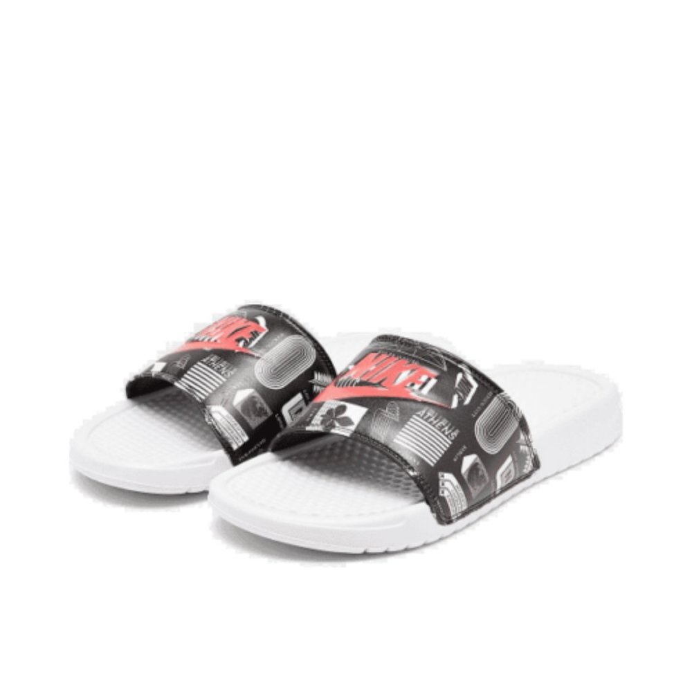 Men's Nike Benassi JDI Print Slide Sandals White/U - Picture 3 of 6